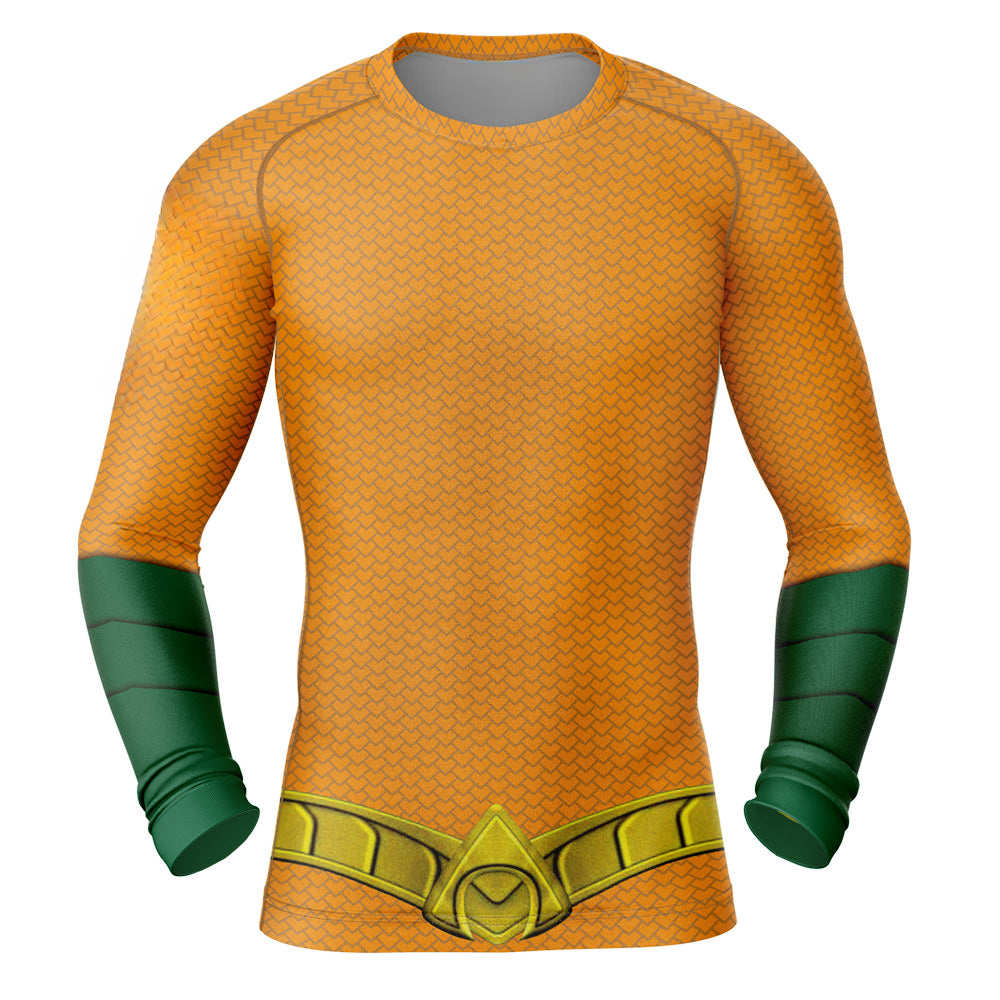 Aquaman DC Comics Long Sleeve Rash Guard Compression