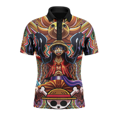 Trippy Monkey D. Luffy One Piece Polo Goft Shirt