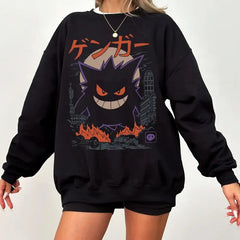 Nysekai "Gengar Dark Ghost Kaiju Japanese Anime" Sweatshirt