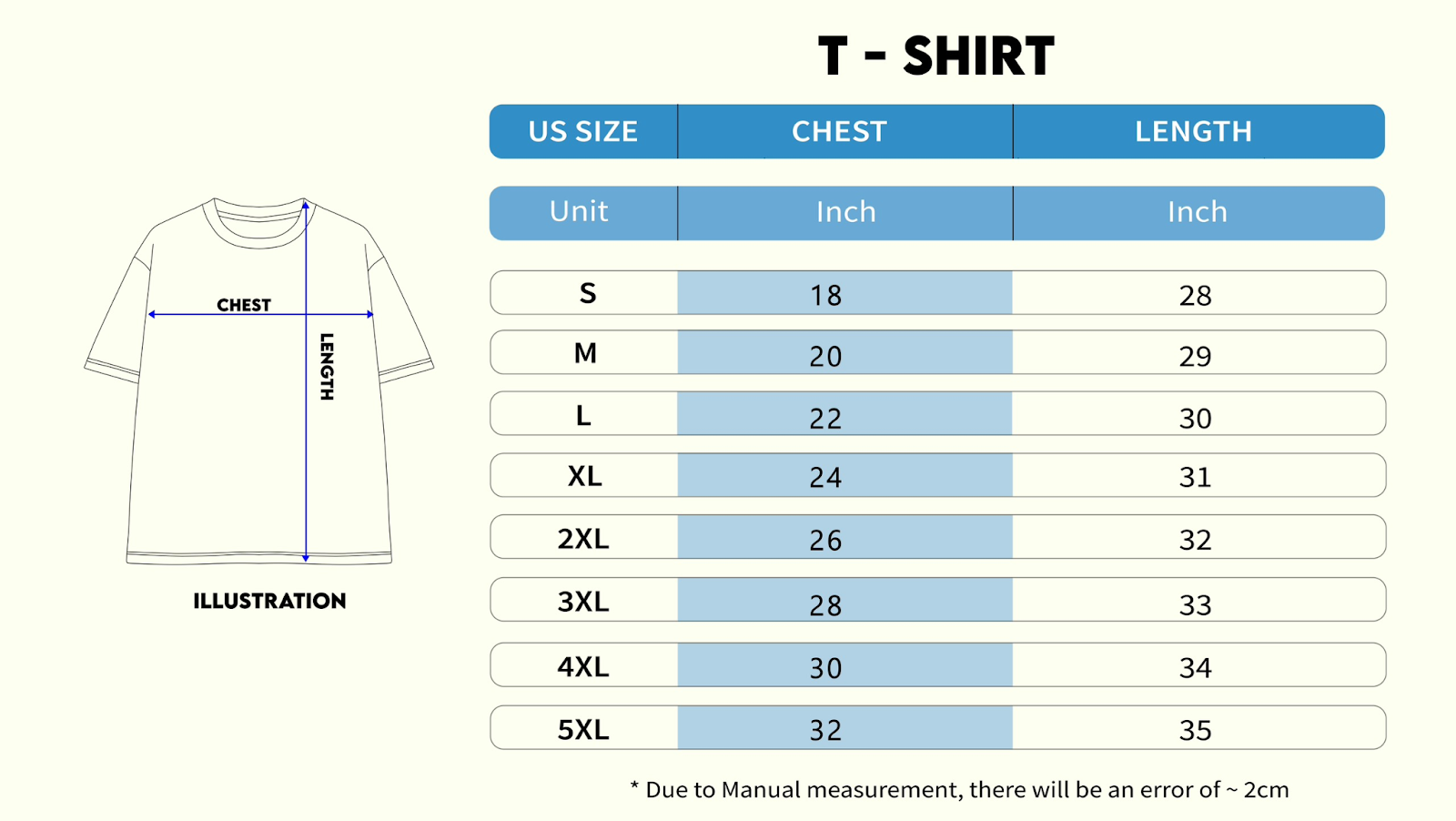 a t - shirt size guide for men and women