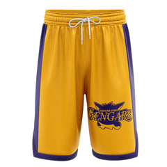 a close up of a basketball shorts on a white background