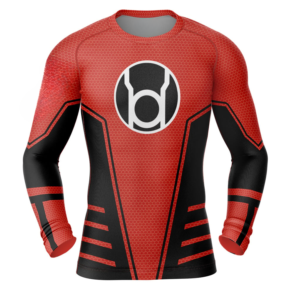 Red Lantern DC Comics Long Sleeve Rash Guard Compression