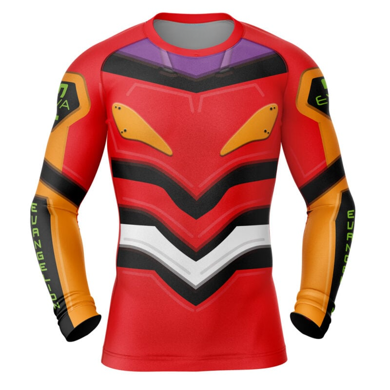 Eva-02 Neon Genesis Evangelion Long Sleeve Rash Guard Compression