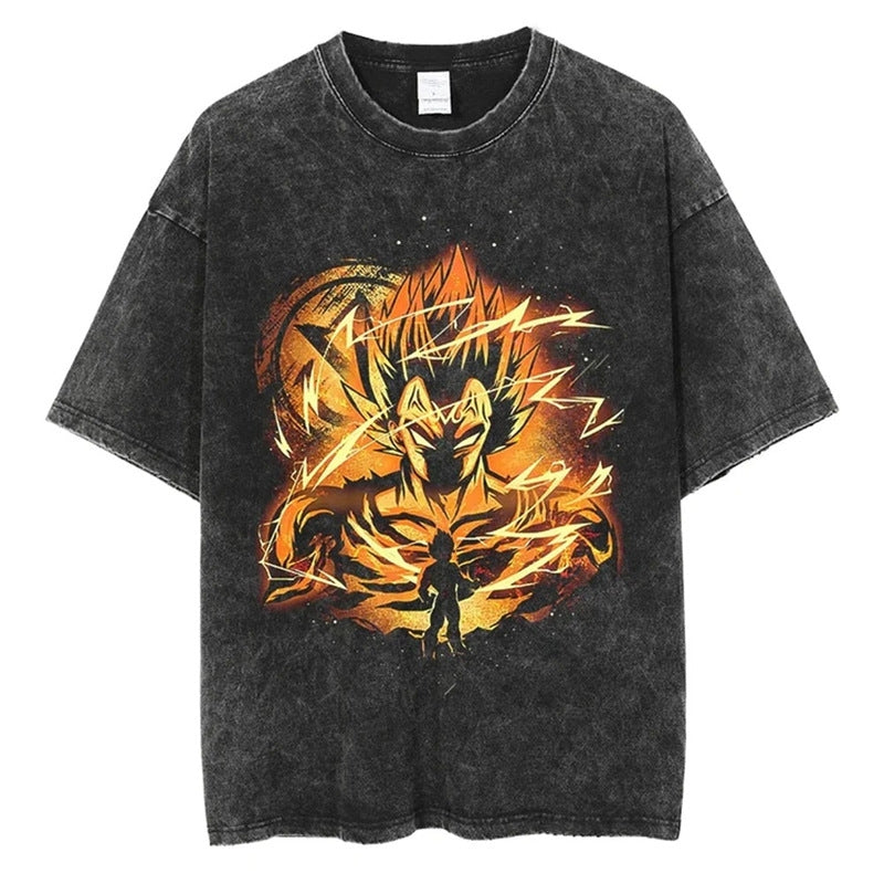 Nysekai "Golden Majin Saiyan" Dragon Ball Vintage Washed Oversized T-Shirt