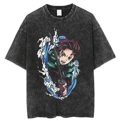 Nysekai "Tanjiro" Demon Slayer Vintage Washed Oversized T-Shirt