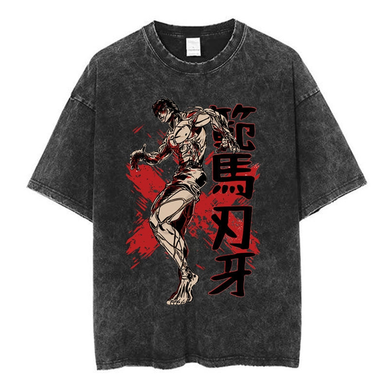 Nysekai "Pose" Baki Hanma Vintage Washed Oversized T-Shirt