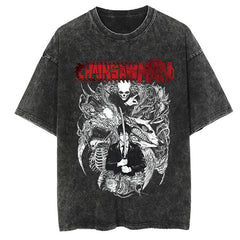 Nysekai "Aki Power" Chainsaw Man Vintage Washed Oversized T-Shirt
