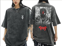 Nysekai "The Mark of The Sacrifice Guts Berserk" Vintage Washed Oversized T-Shirt
