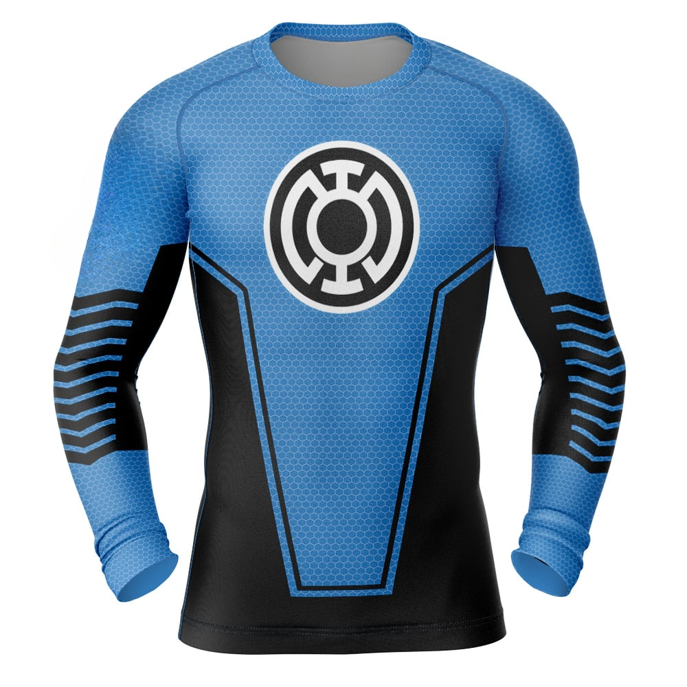 Blue Lantern DC Comics Long Sleeve Rash Guard Compression