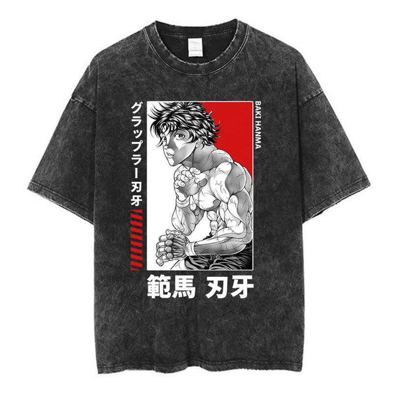 Nysekai "The Grappler" Baki Hanma Vintage Washed Oversized T-Shirt