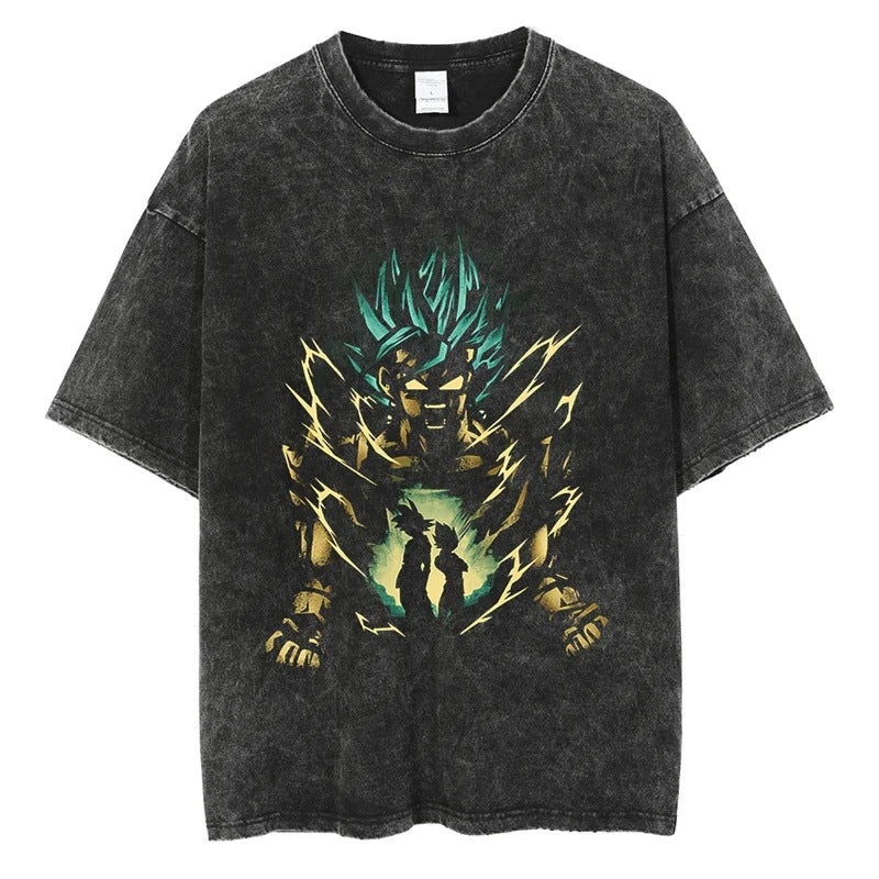 Nysekai "Vegito Blue" Dragon Ball Vintage Washed Oversized T-Shirt