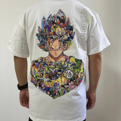 the back of a man wearing a dragon ball t - shirt