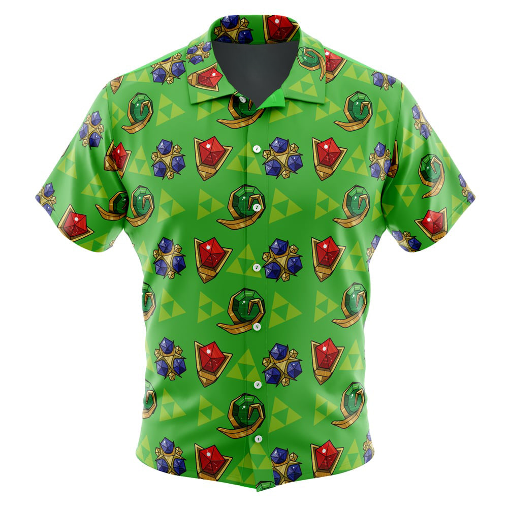 Zelda Spiritual Stones Legend of Zelda Button Up Hawaiian Shirt