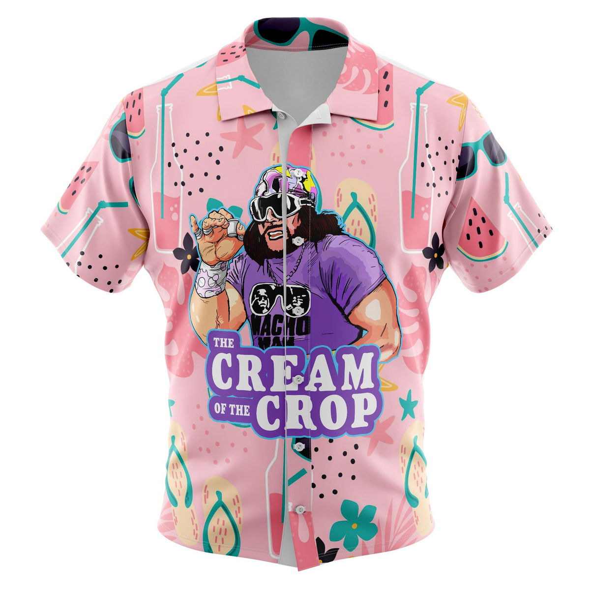 The Cream of the Crop Pro Wrestling Button Up Hawaiian Shirt version 9