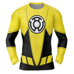 Yellow Lantern DC Comics Long Sleeve Rash Guard Compression