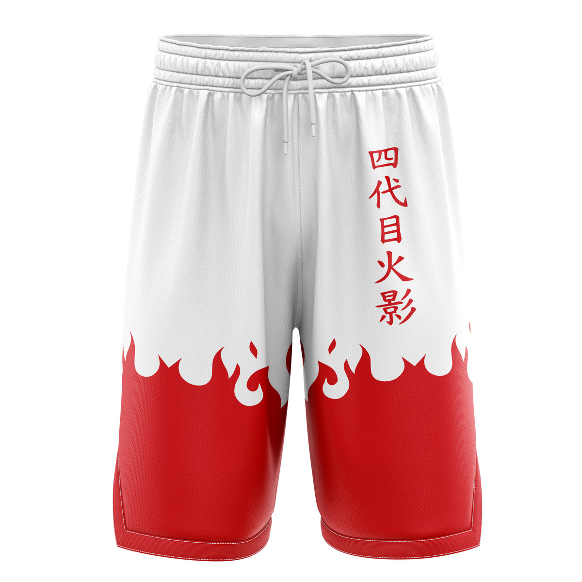 a red and white shorts with chinese writing on it