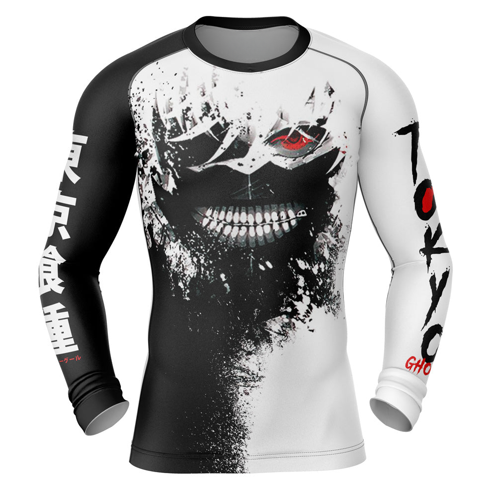 Ken Kaneki Tokyo Ghoul Long Sleeve Rash Guard Compression