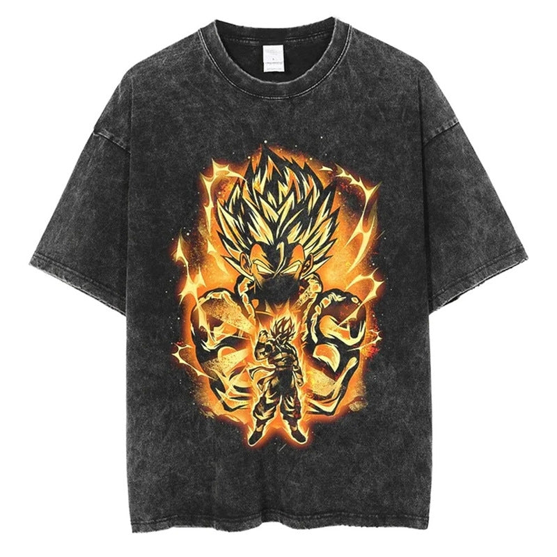 Nysekai "Golden Gogeta" Dragon Ball Vintage Washed Oversized T-Shirt