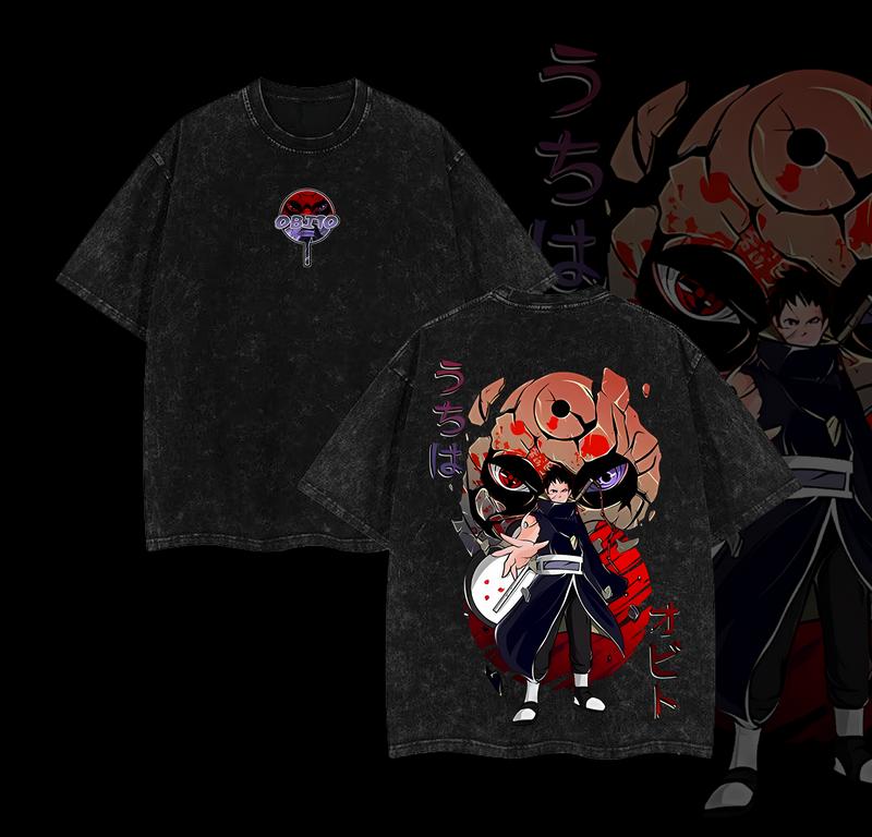Nysekai "Obito Uchiha" Naruto Vintage Washed Oversized T-Shirt