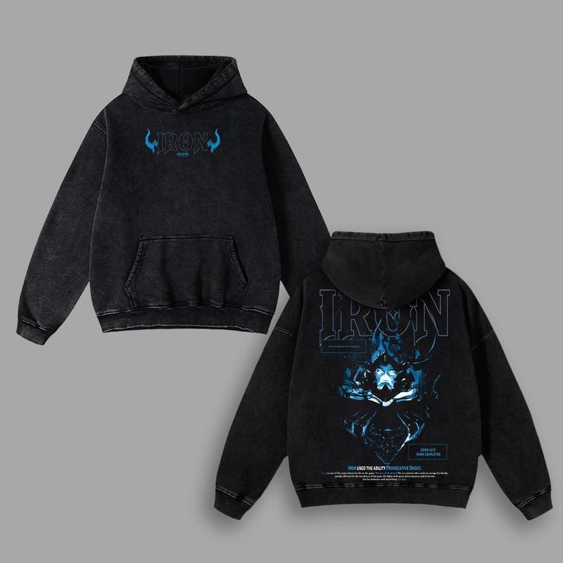Nysekai "Iron" Solo Leveling Vintage Oversized Hoodie