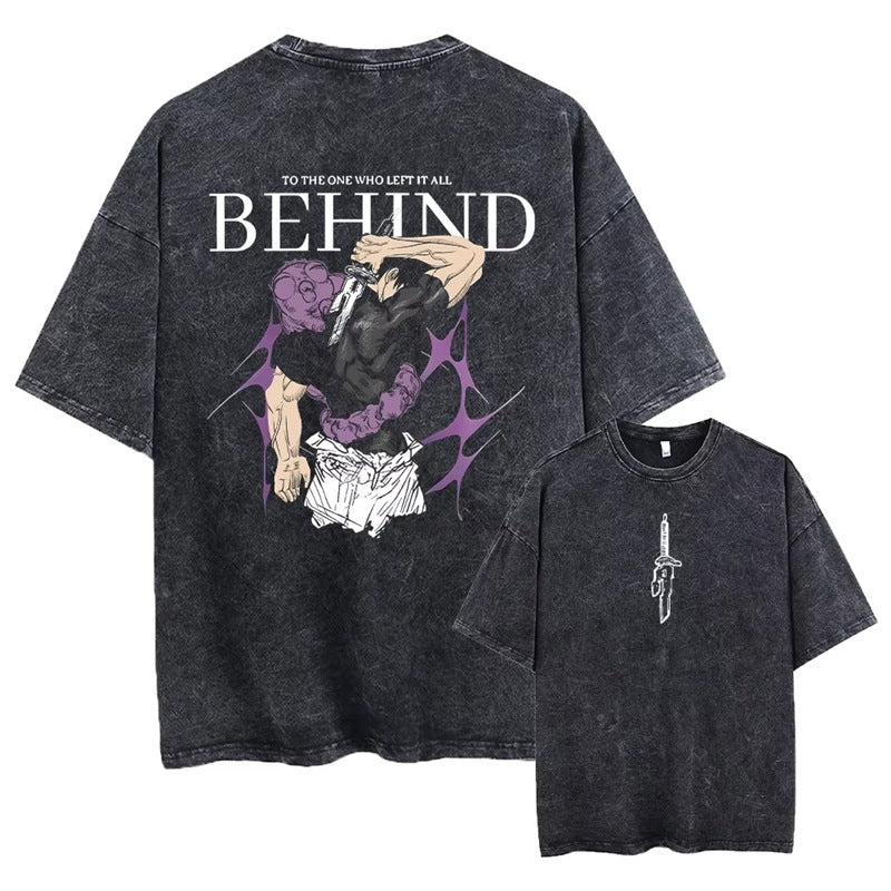 Nysekai "Toji Behind" Jujutsu Kaisen Vintage Washed Oversized T-Shirt