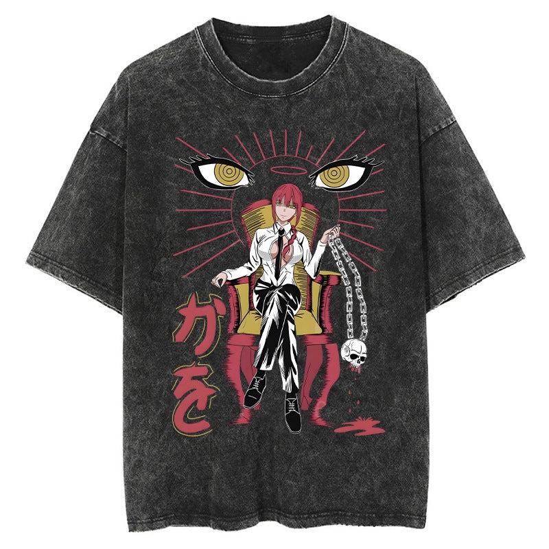 Nysekai "Control" Chainsaw Man Vintage Washed Oversized T-Shirt