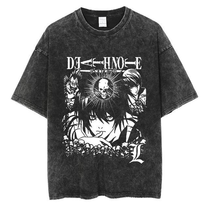 Nysekai "Mind Game" Death Note Vintage Washed Oversized T-Shirt