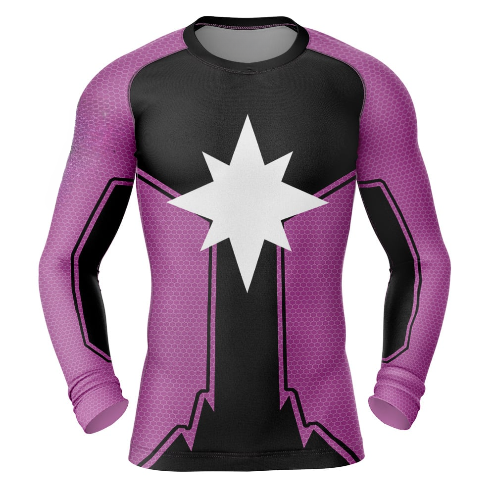 Star Sapphire Lantern DC Comics Long Sleeve Rash Guard Compression