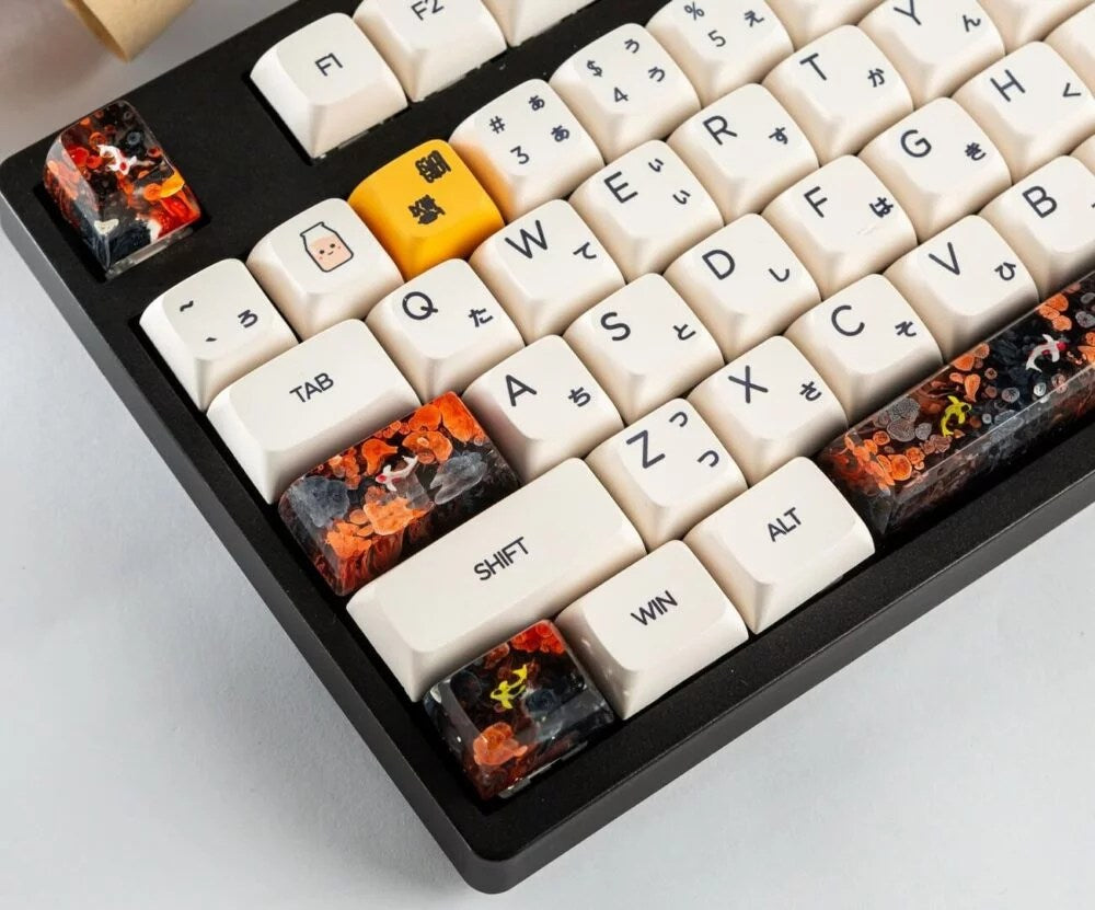 Black and orange koi artisan keycap - Hirosart