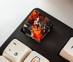 Black and orange koi artisan keycap - Hirosart