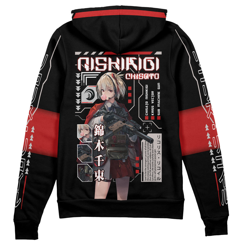 Chisato Nishikigi Lycoris Recoil Streetwear Zip Hoodie Jacket