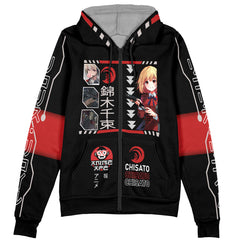 Chisato Nishikigi Lycoris Recoil Streetwear Zip Hoodie Jacket