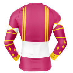 Pink Ranger Ninjetti Mighty Morphin Power Rangers Long Sleeve Rash Guard Compression