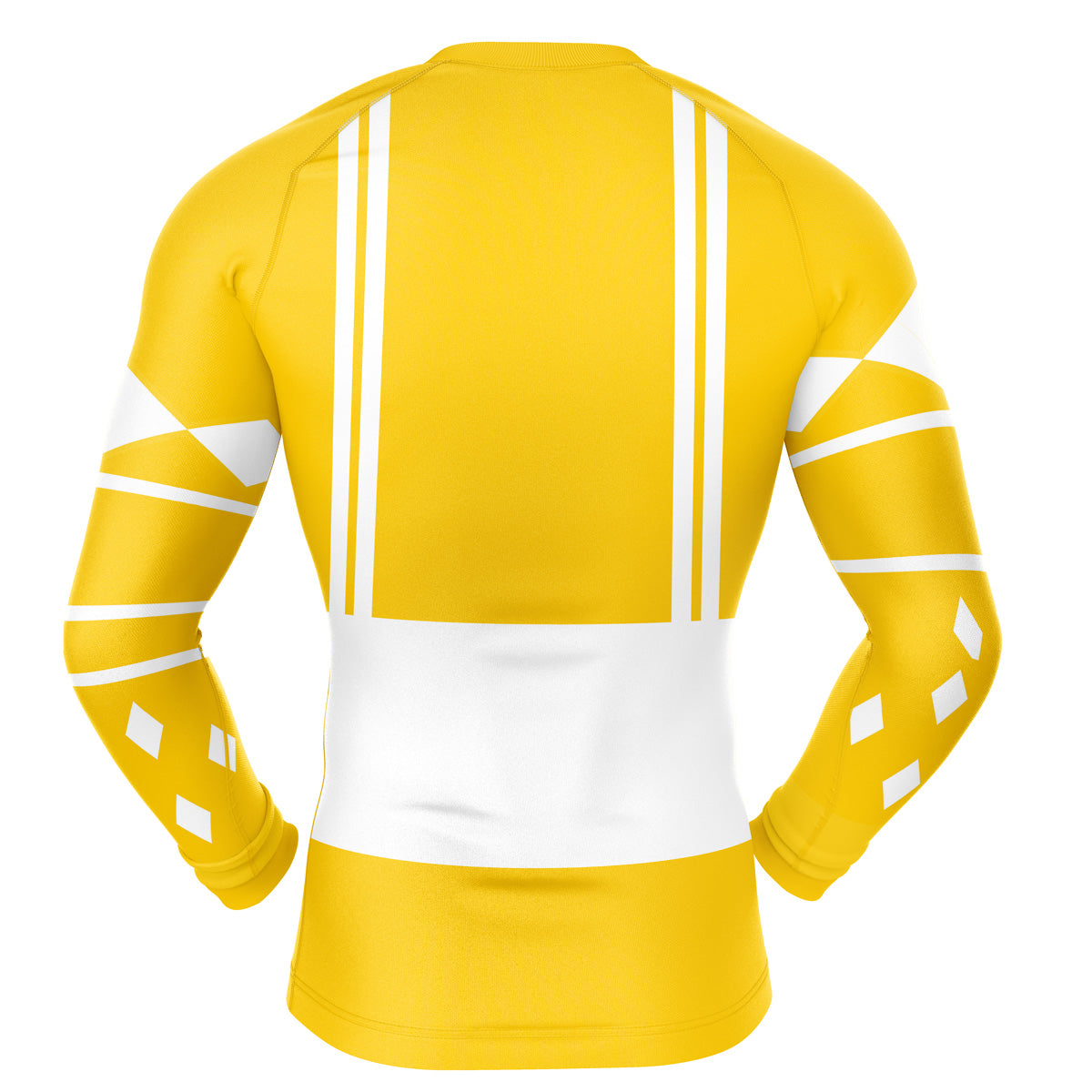 Yellow Ranger Ninjetti Mighty Morphin Power Rangers Long Sleeve Rash Guard Compression