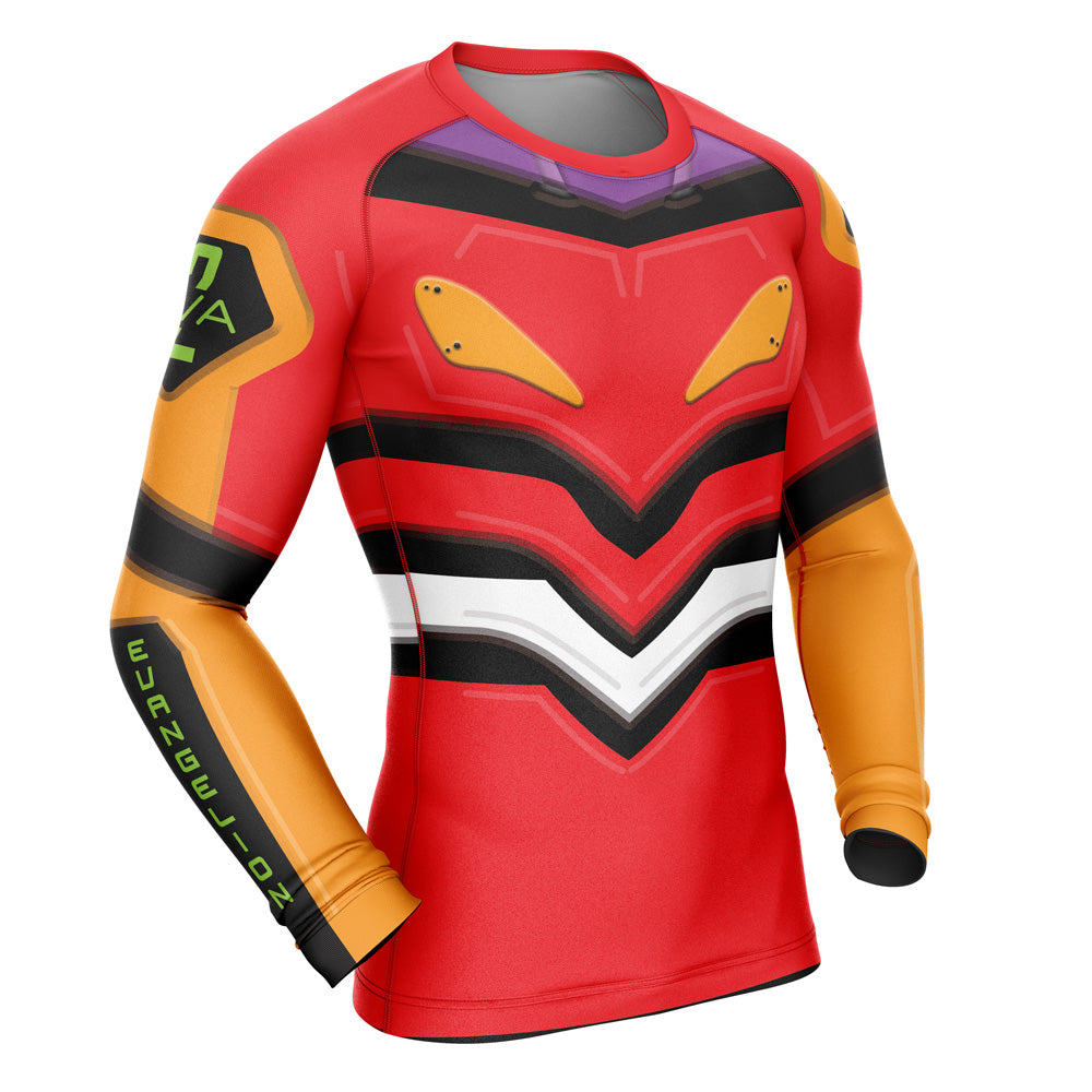 Eva-02 Neon Genesis Evangelion Long Sleeve Rash Guard Compression