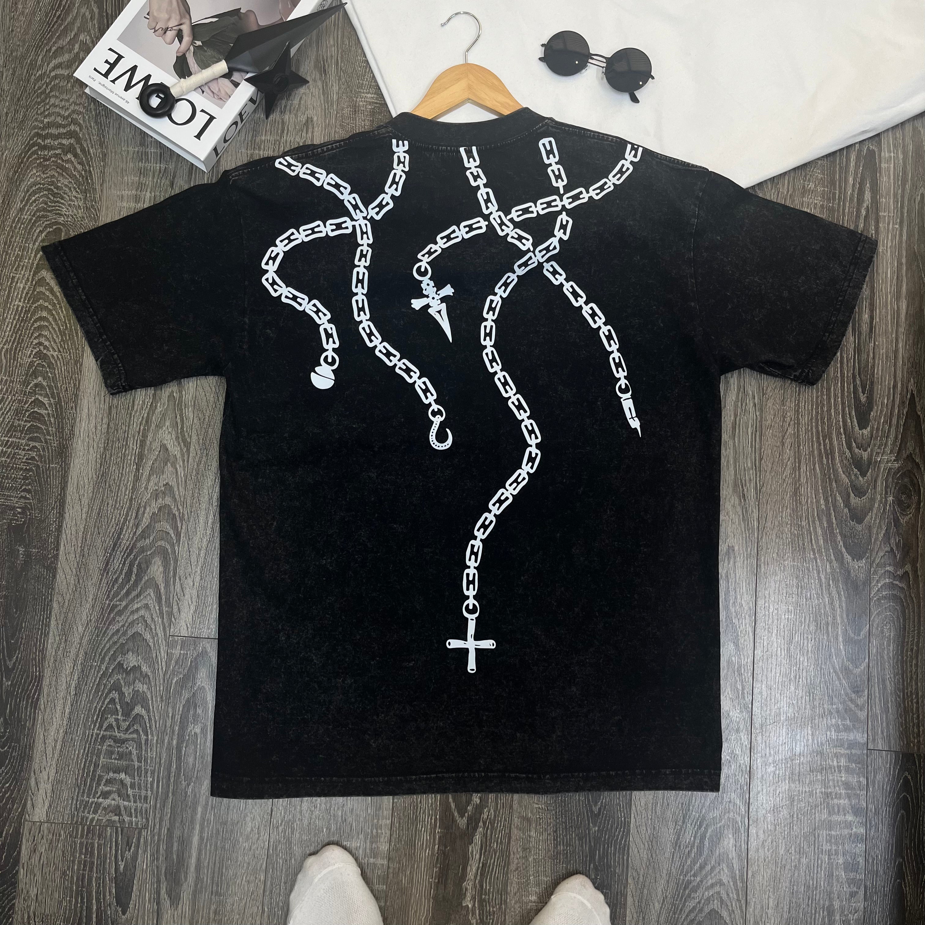 Nysekai "Kurapika Ring Chains" Hunter x Hunter Vintage Washed Oversized T-Shirt