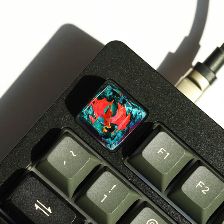 Fire Dragon Artisan keycap - Hirosart