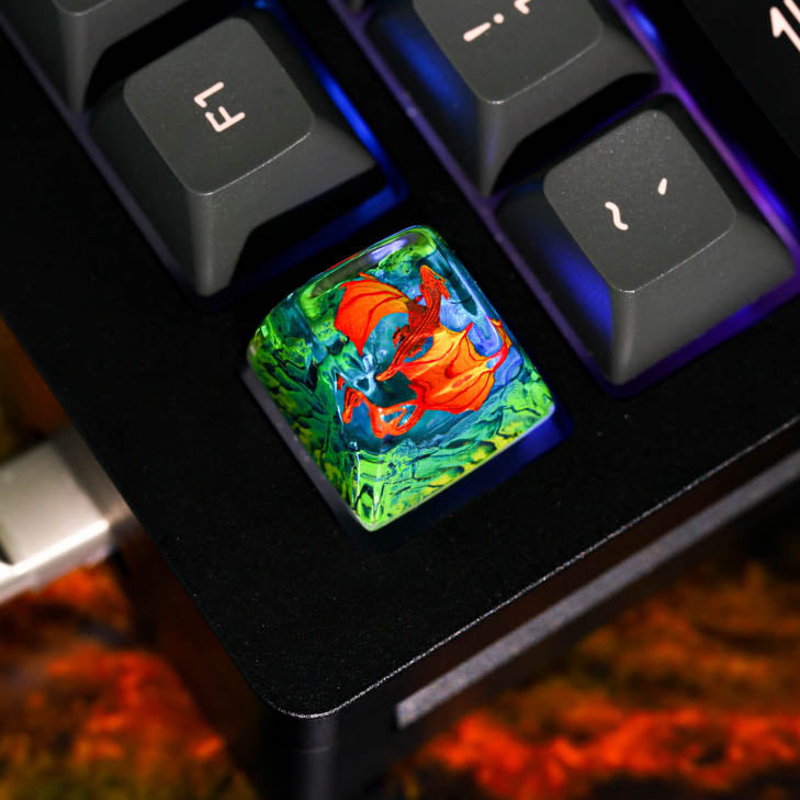 Fire Dragon Artisan keycap - Hirosart