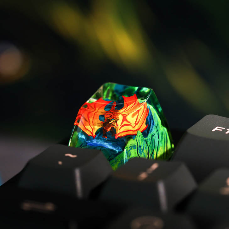 Fire Dragon Artisan keycap - Hirosart