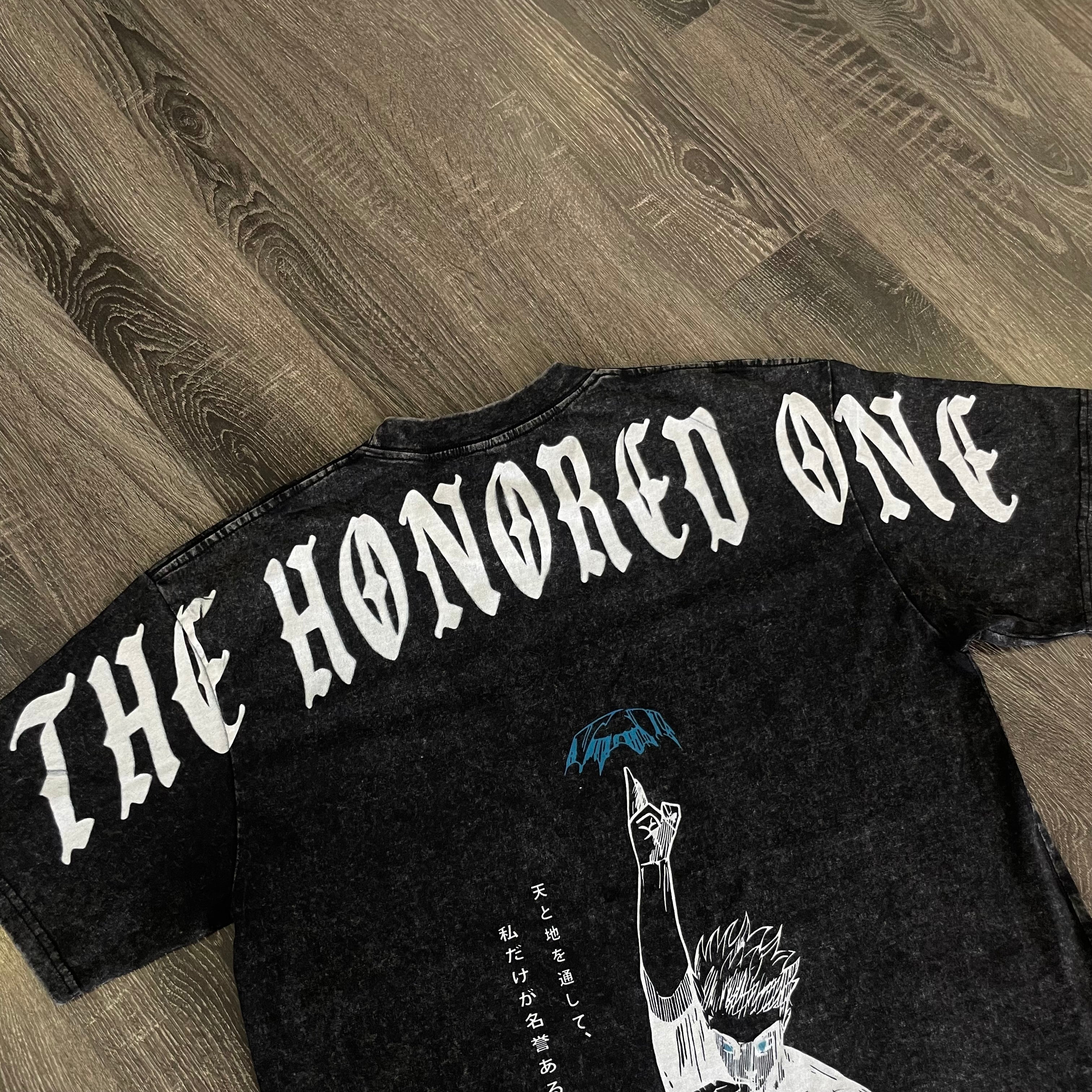 Nysekai "Satoru Gojo The Honored One" Jujutsu Kaisen Vintage Washed Oversized T-Shirt
