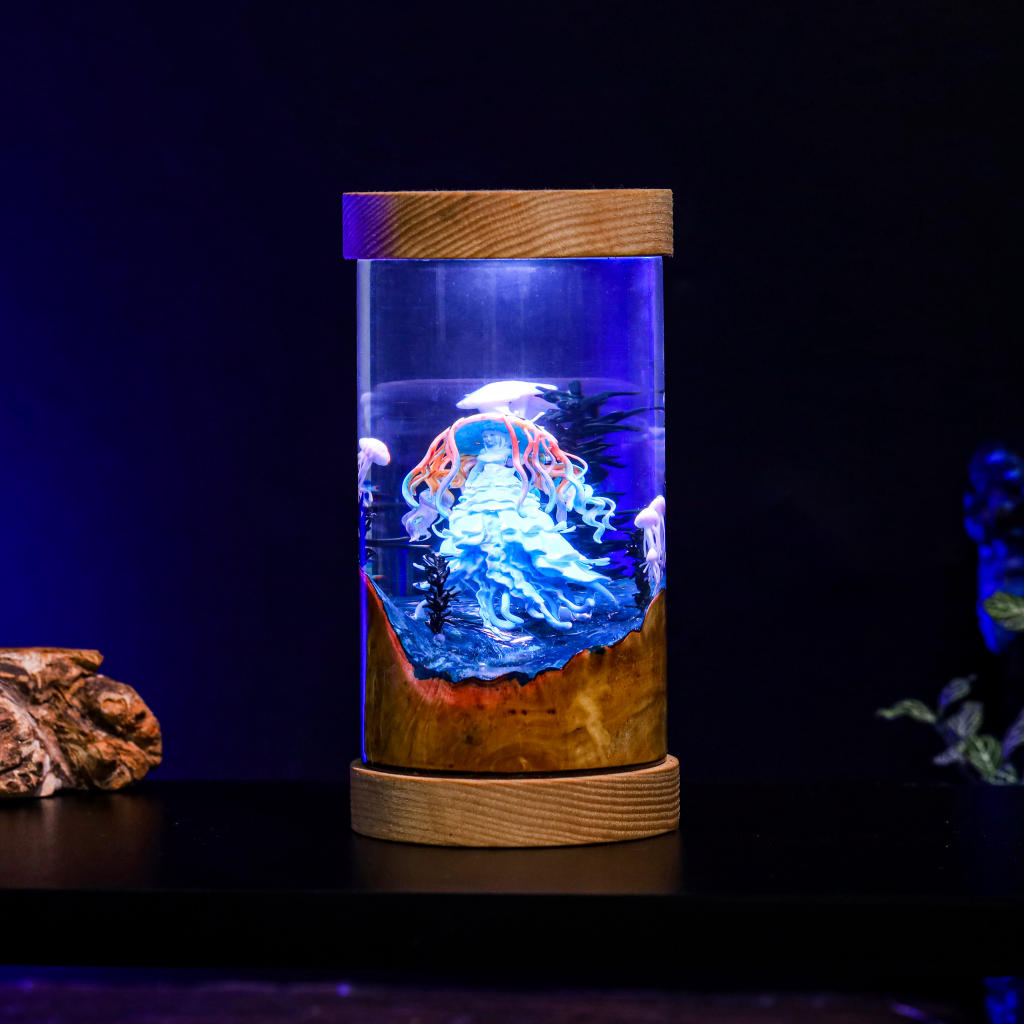 Jellyfish Lady Epoxy Night Lamp - Hirosart