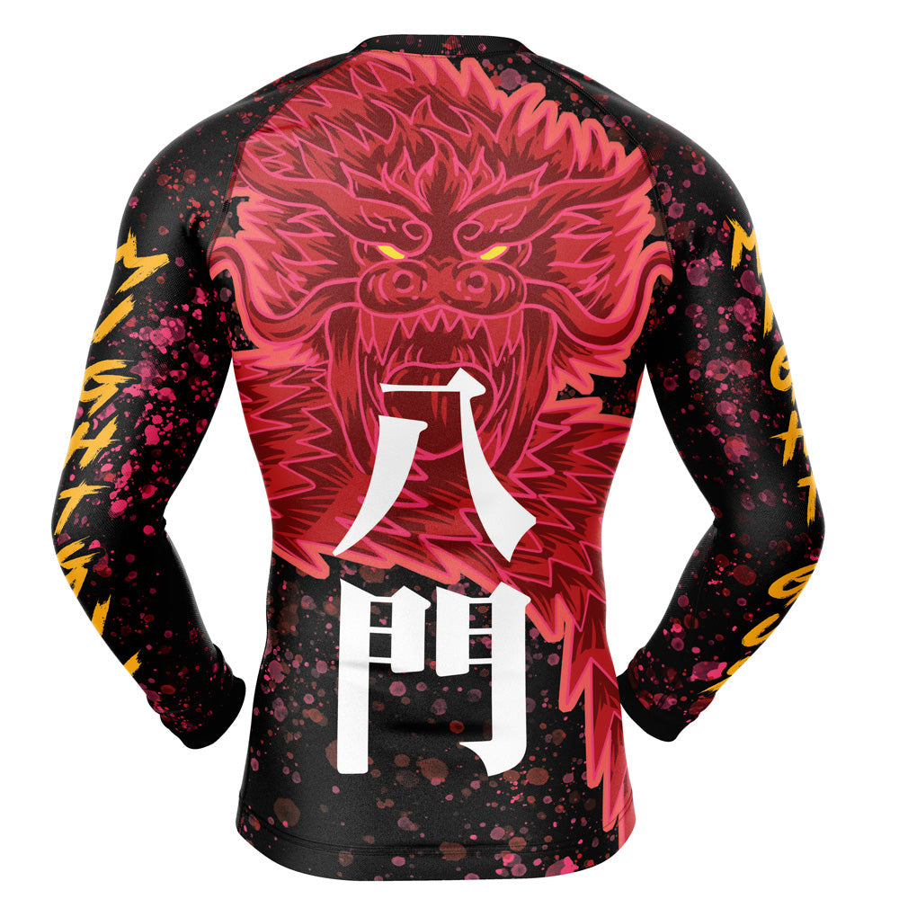 MIght Guy 8th Gate Dragon Naruto Long Sleeve Rash Guard Compression