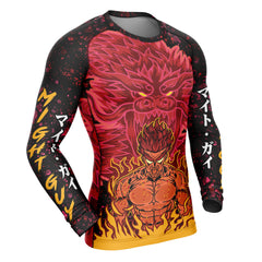 MIght Guy 8th Gate Dragon Naruto Long Sleeve Rash Guard Compression