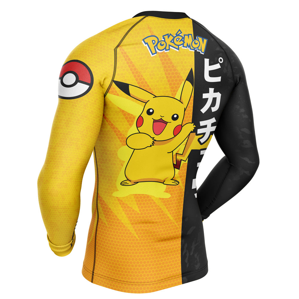 Pikachu Attack Pokemon Long Sleeve Rash Guard Compression