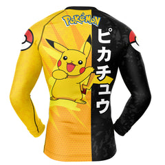 Pikachu Attack Pokemon Long Sleeve Rash Guard Compression