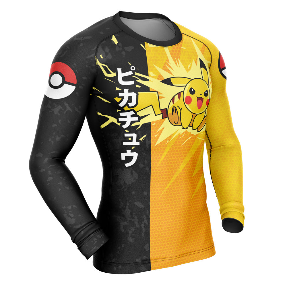 Pikachu Attack Pokemon Long Sleeve Rash Guard Compression