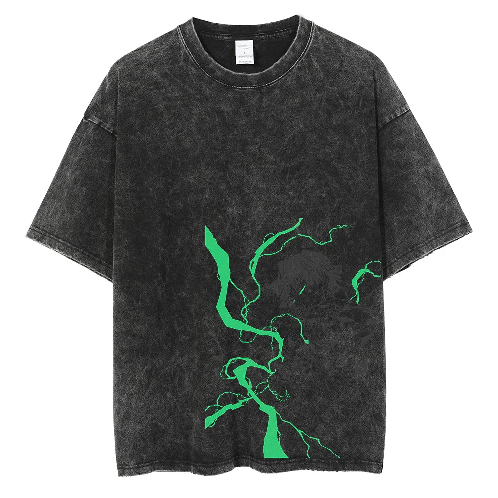 Nysekai "Thunder Breathing" Vintage Oversized T Shirt