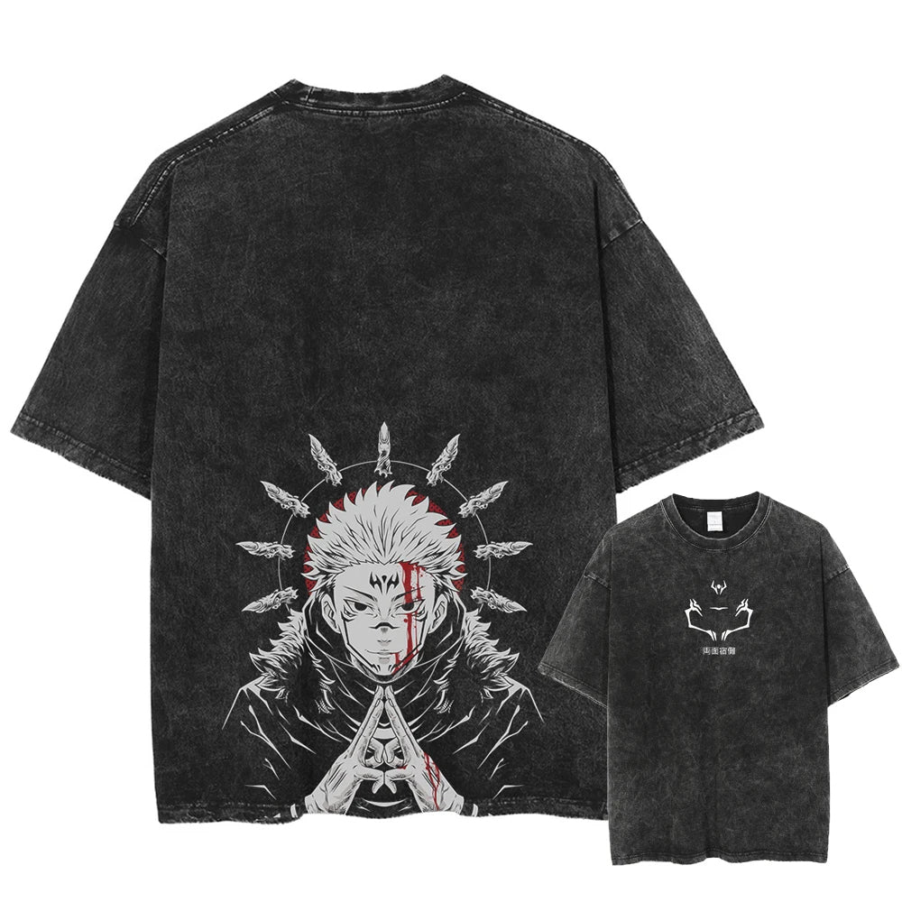 Nysekai "King Of Curses" 2-Sided Vintage Oversized T Shirt