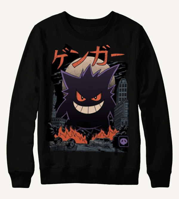 Nysekai "Gengar Dark Ghost Kaiju Japanese Anime" Sweatshirt