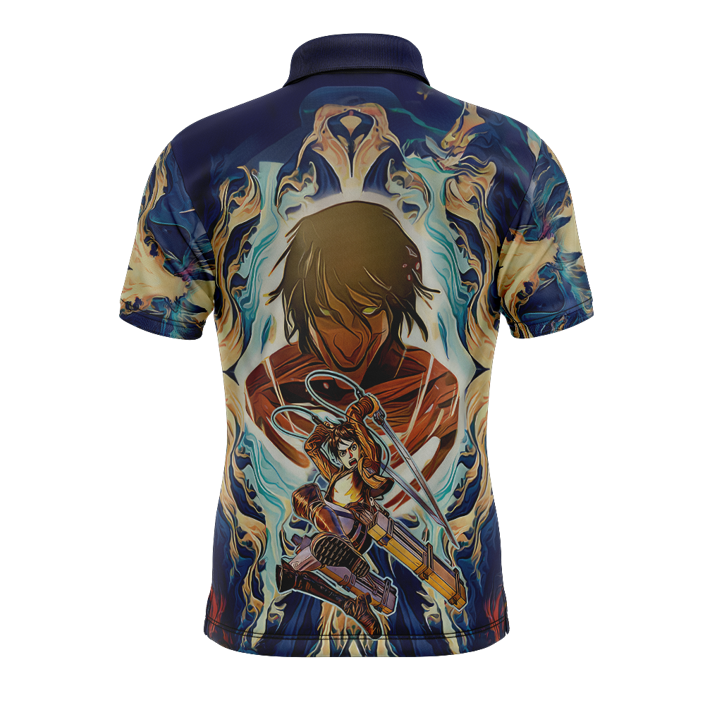 Trippy Eren Yeager Attack on Titan Polo Goft Shirt